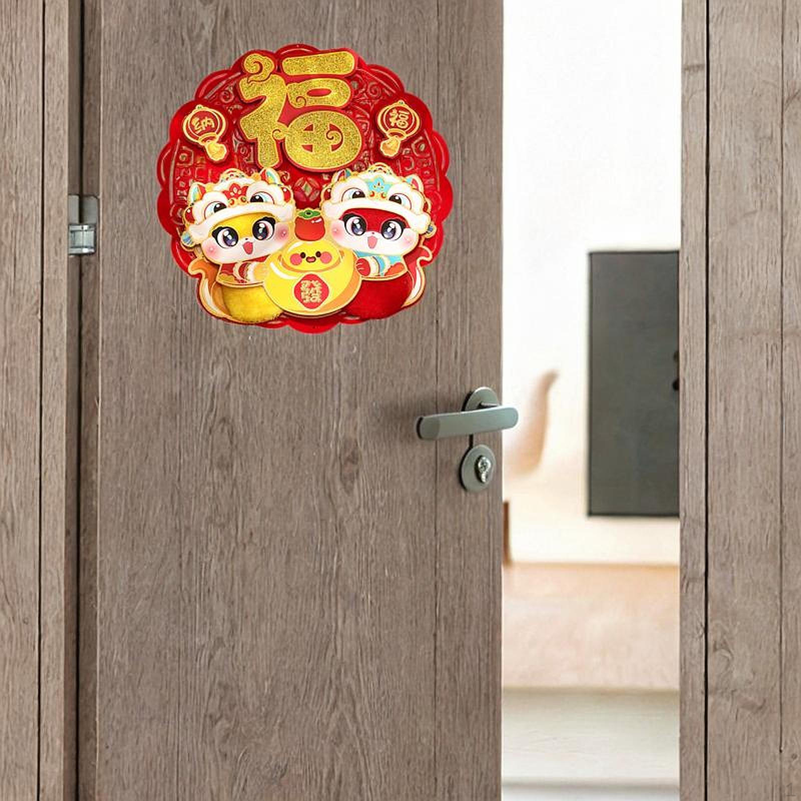 

Китайский год Украшения Наклейки на двери Подарки Наклейки на окна 3D Фермерские домики Лунный Style C