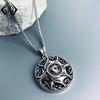 Xiewei'er European & American Retro Geometric Necklace with Copper Zircon Inlaid Evil Eye Pendant.