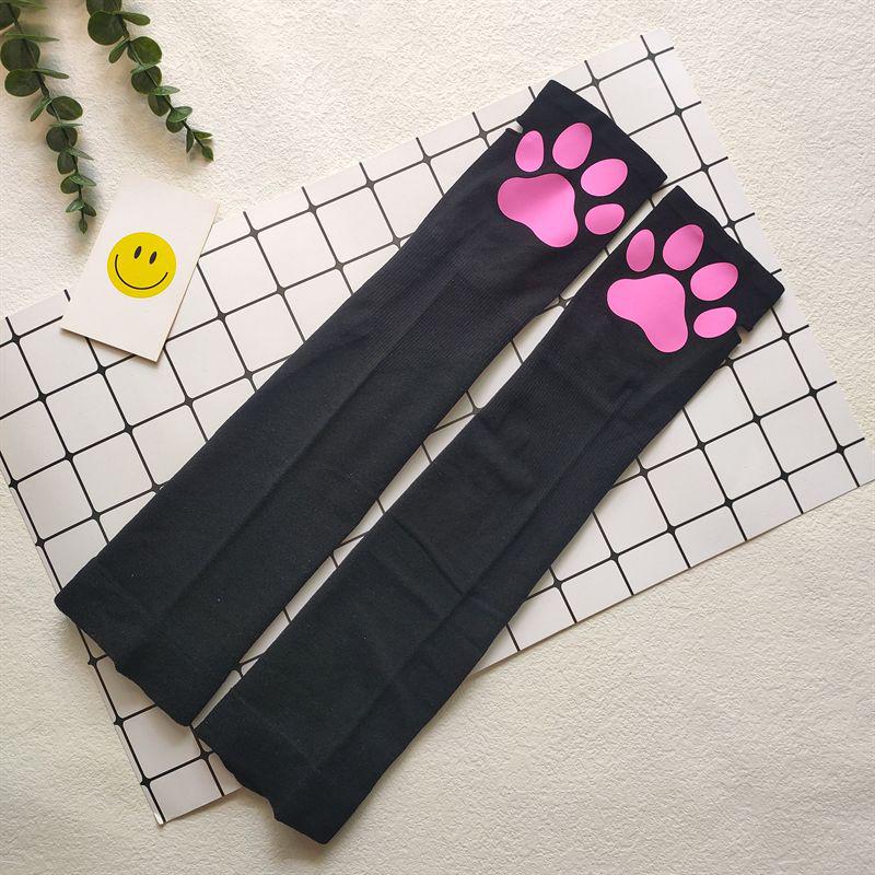 3D Cat Paw Silicone Thigh-High Socks - Cute Anime Lolita JK Style