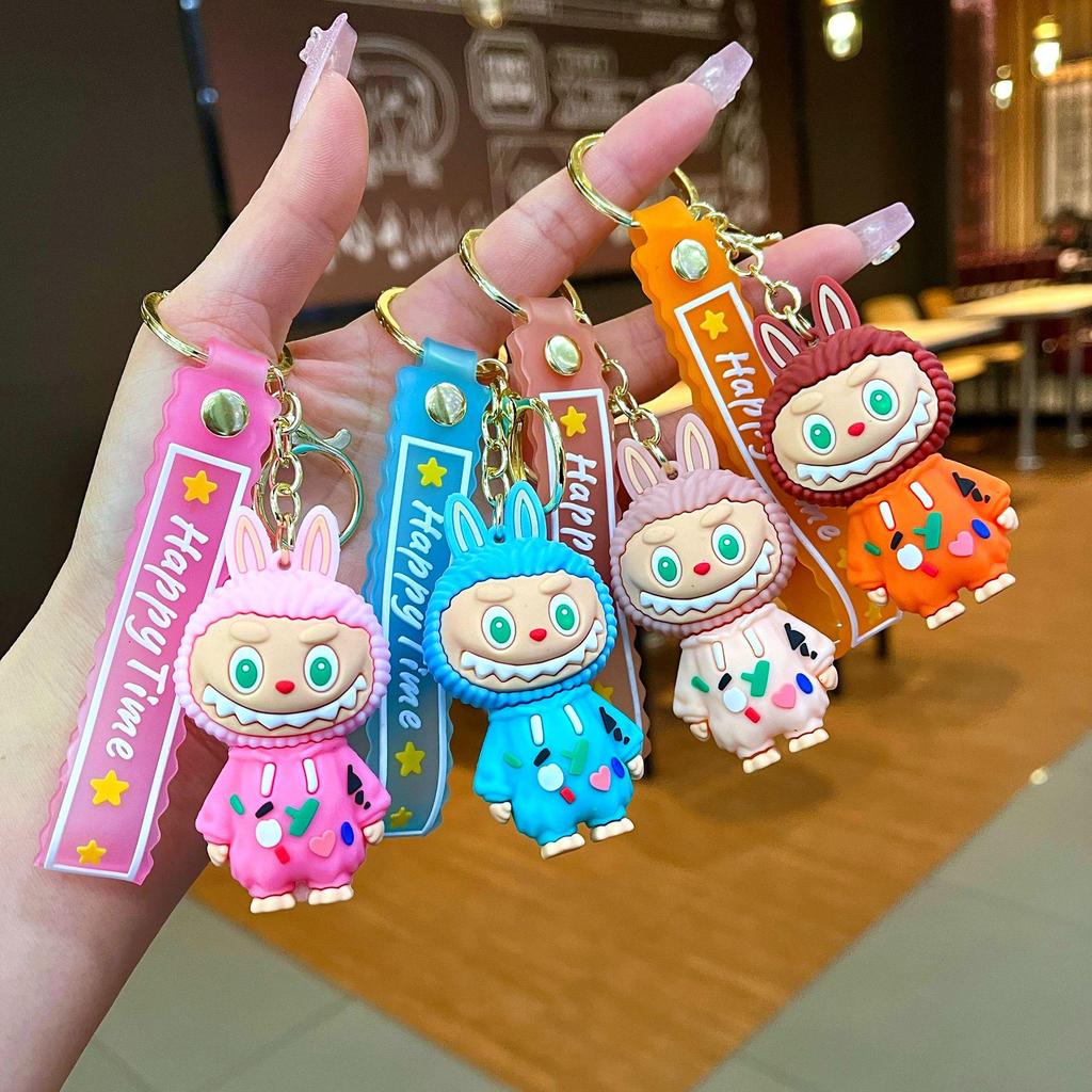 Bedårande Gris & Panda Stapelleksak Hängsmycke Nyckelring - Sött Par Bilväska Tillbehör, Perfekt Liten Gåva