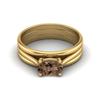 7X5mm Oval Smoky Quartz 925 Sterling Silver Gold Vermeil Three Shank Solitaire Women Engagement Ring