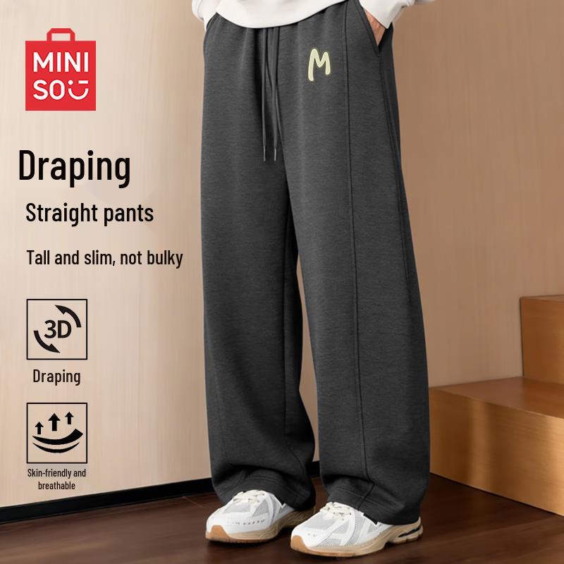 MINISO Men's American Retro Straight-Leg Casual Trousers