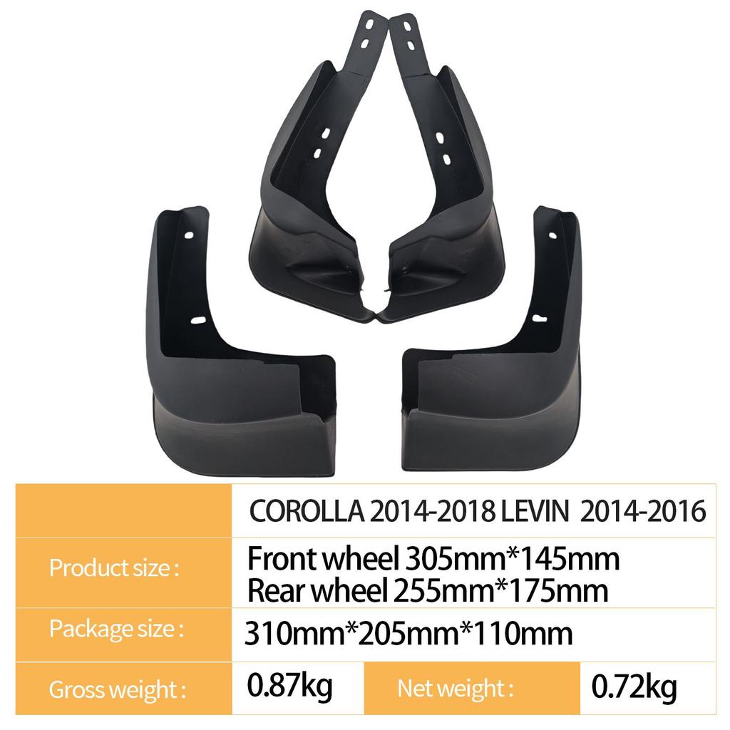 Fits Toyota Corolla 2014-2018 & Levin 2014-2016 Car Tire Mudguards