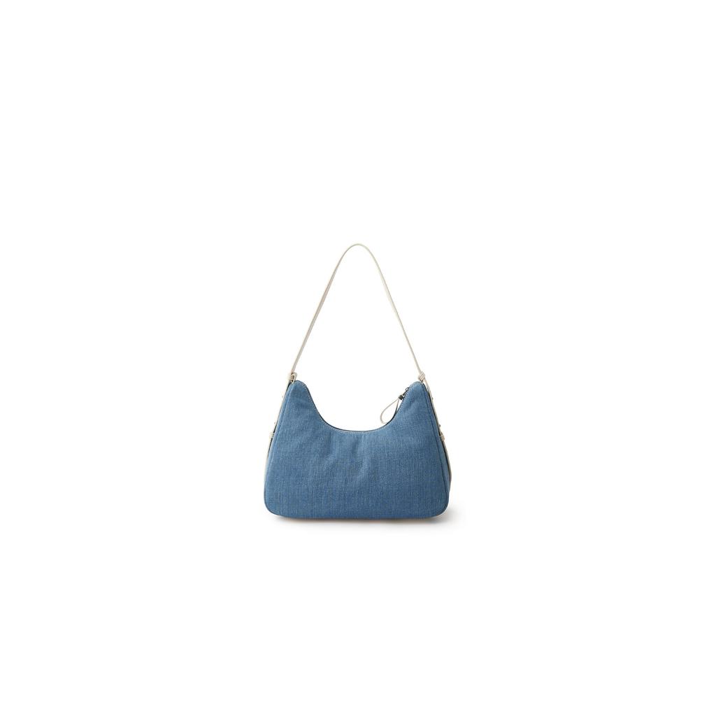 Lee Fabric Hobo Bag, One Shoulder Handbag Women's Light Blue/Dark Blue LE250110M