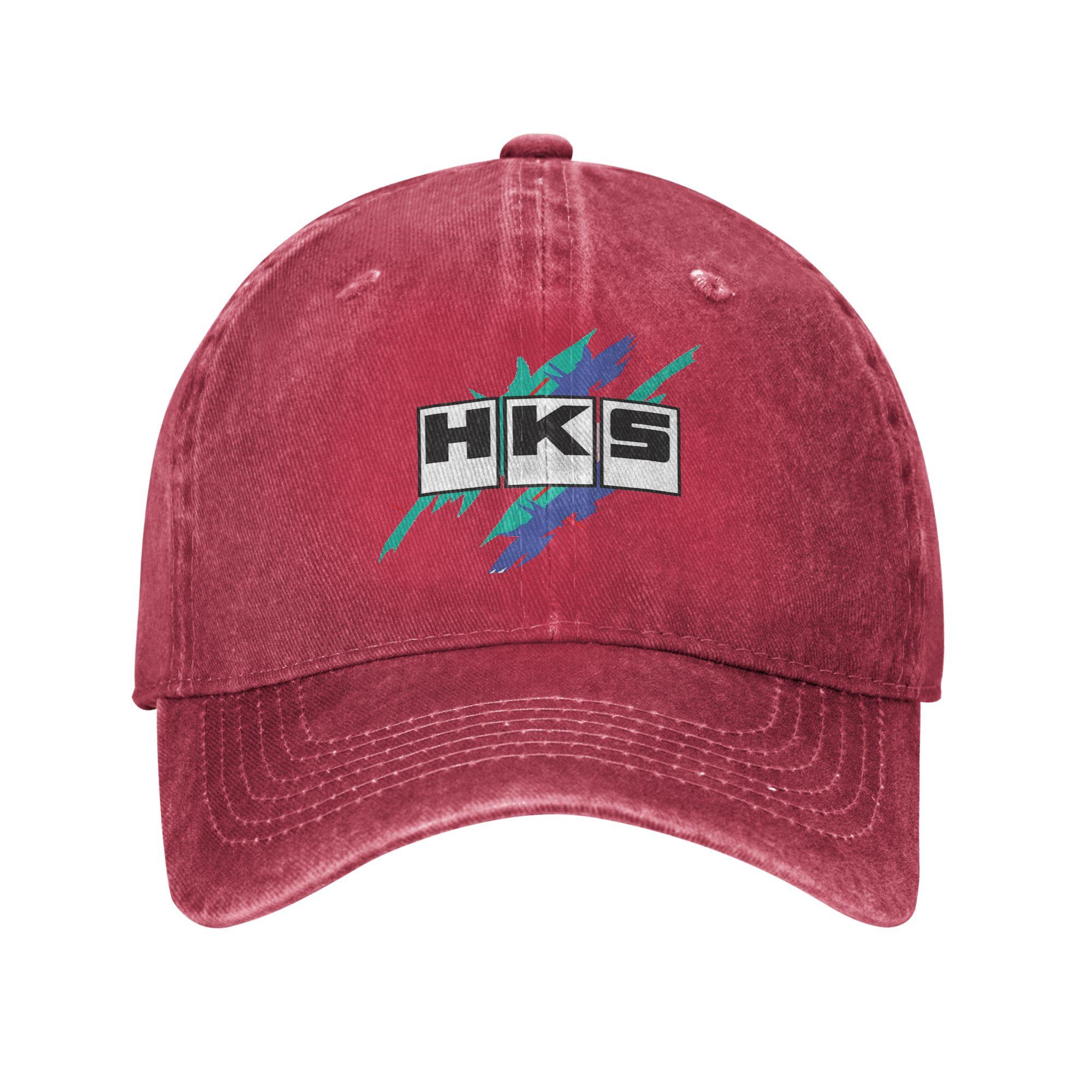 HKS Logo Car JDM Denim Fabric Cap Casual Baseball Caps Adjustable Hat Summer Unisex Baseball Hats One Size