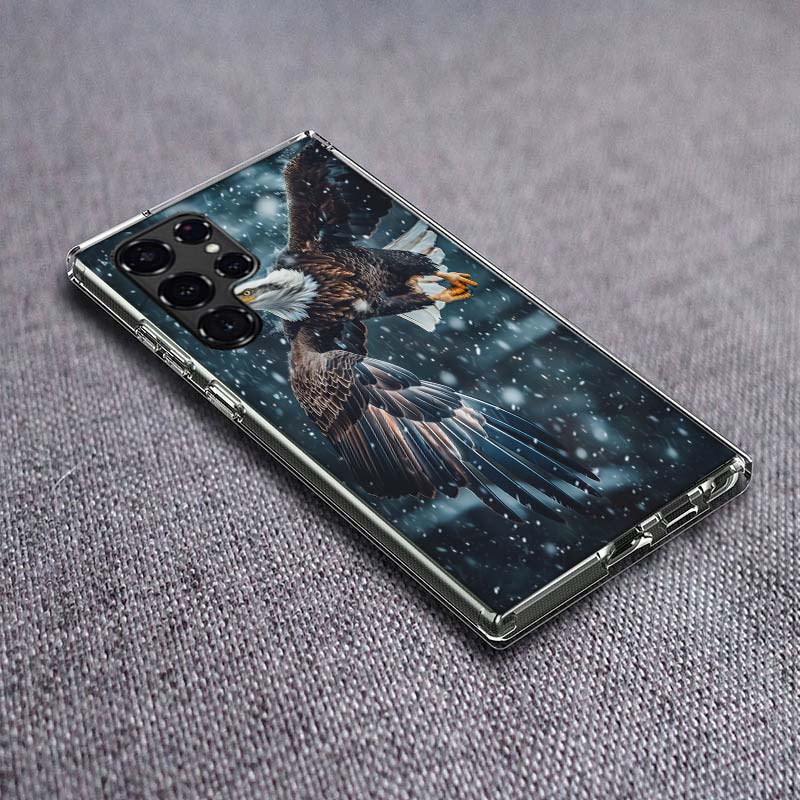 Soaring Eagle Hunting Phone Case For Samsung Galaxy S24 S23 S21 S20 FE S22 S26 Ultra S25 Edge S10 Plus Cover Clear TPU Capa Shel