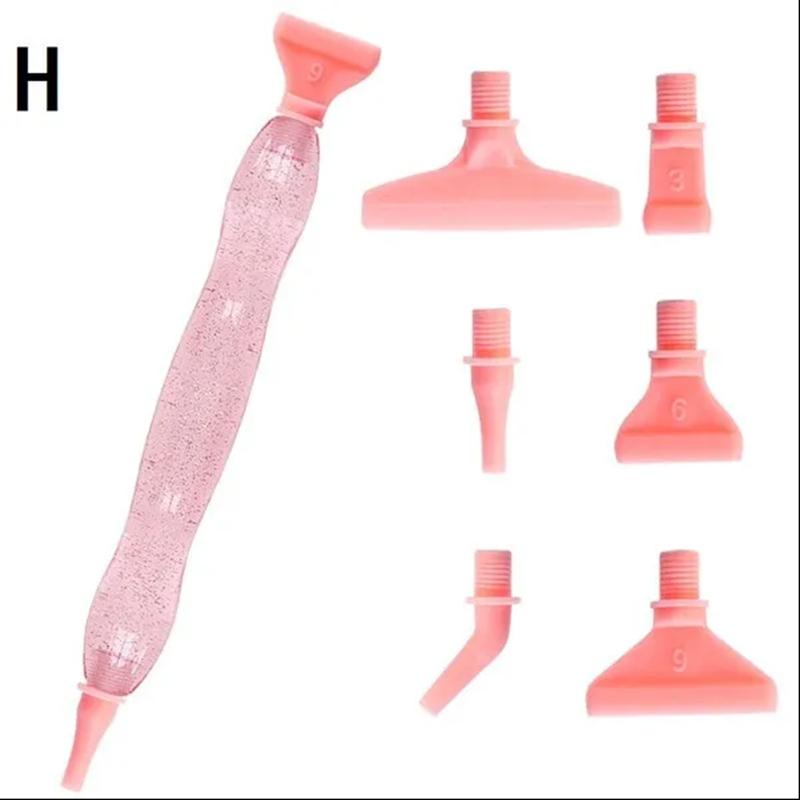 Outil de peinture diamant 5D, stylo à pointe en résine, nouveau stylo de peinture diamant avec conception de fil, Kits de têtes de stylo multi-placeurs