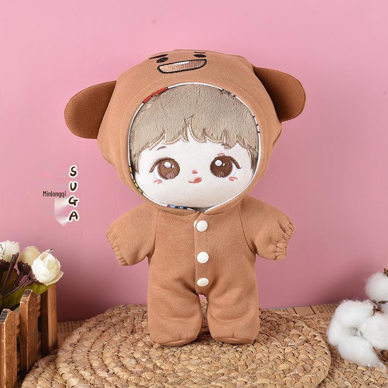 

Набор кукол бойз-бэнда: Пак Чимин, Ким Тэхён, Мин Юнги, Чон Чонгук, Ким Намджун в нарядах и с аксессуарами в виде животных 22cm