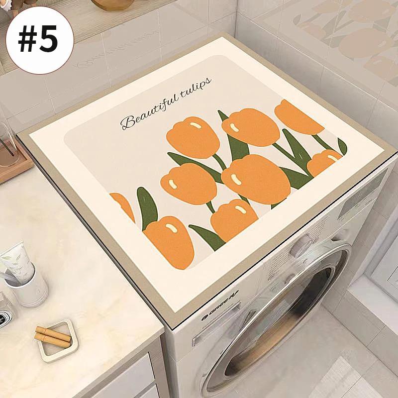 Washing Machine Dust Pad Cover Waterproof Oven Microwave Fridge Top Protector Mat Coffee Drain Pad Table Placemat Kitchen Rubber