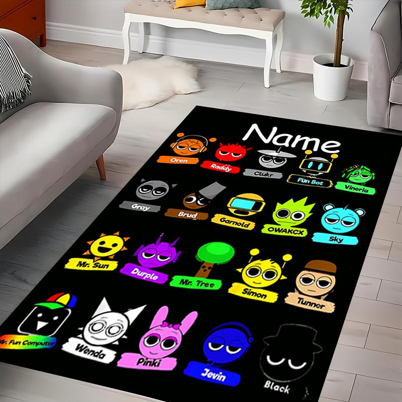 Custom personalization Sprunki themed Area Rug - Perfect For Kitchen, Bathroom,Laundry Room Decor Large Size Available,Gift All Seasons