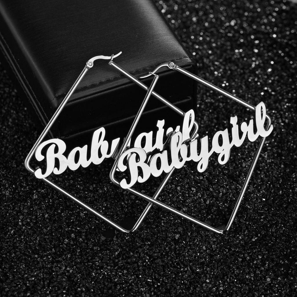 Atoztide Custom Name Earring High Quality Personalized Stainless Steel Letter Heart Star Earrings for Women Party Jewelry Gift