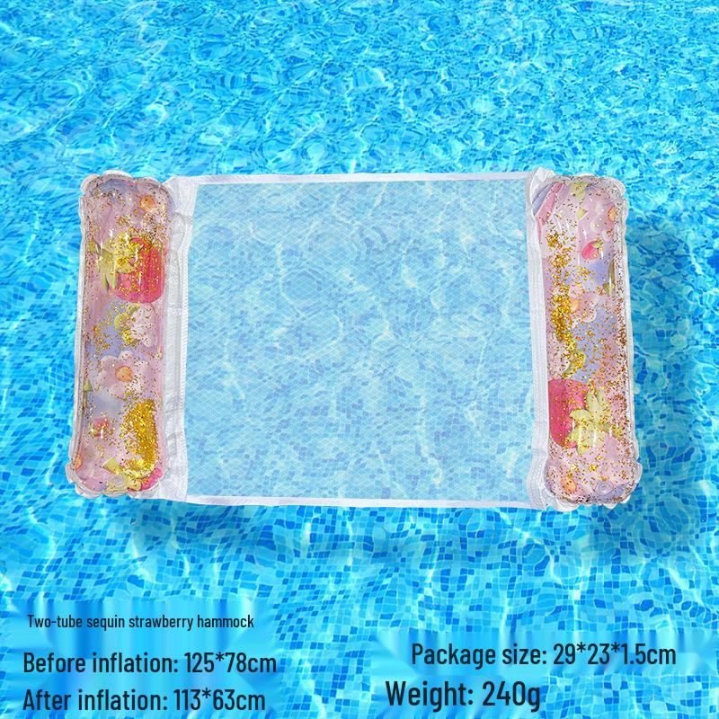 Tumbona Flotante Inflable Plegable Transfronteriza con Respaldo y Malla