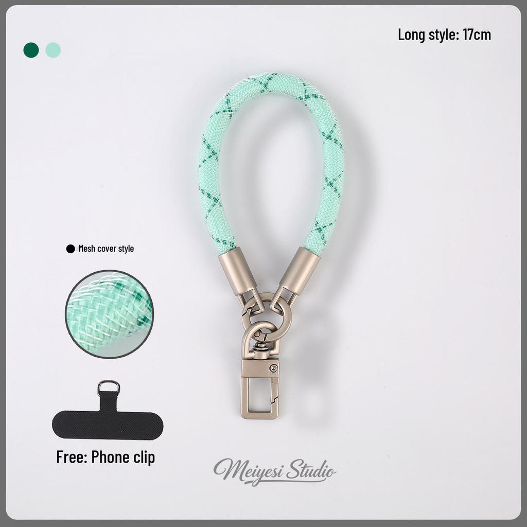 Detachable Anti-Lost Phone Lanyard: Short 7mm Mesh Sleeve Wrist Strap for Outdoor Use
