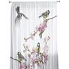 Oriole Peach Blossom Bird Flower Sheer Curtains for Living Room Decoration Window Curtains Kitchen Tulle Voile Organza Curtains