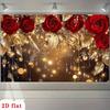 1Pcs Deep Crimson Rose Decoration Background Winter Backdrop Decorations For Photo Studio Photo Booth Christmas Party