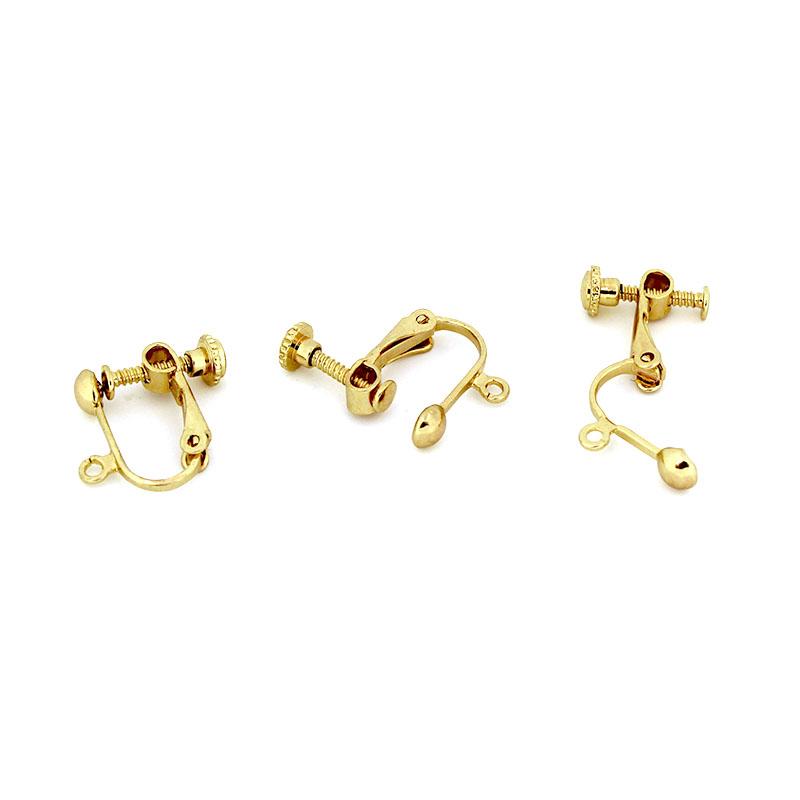 10Pcs Brass Screw Ear Clip-on Earring Converter Ear Cuffs No Piercing DIY Earring Findings Jewelry Making Supplies