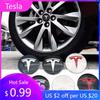 Car Sticker 2025 New Tesla 4pcs 56mm Tesla Cap Hub Center Cap Logo High Quality Sticker for Tesla Model 3 Y S X Personalized Car