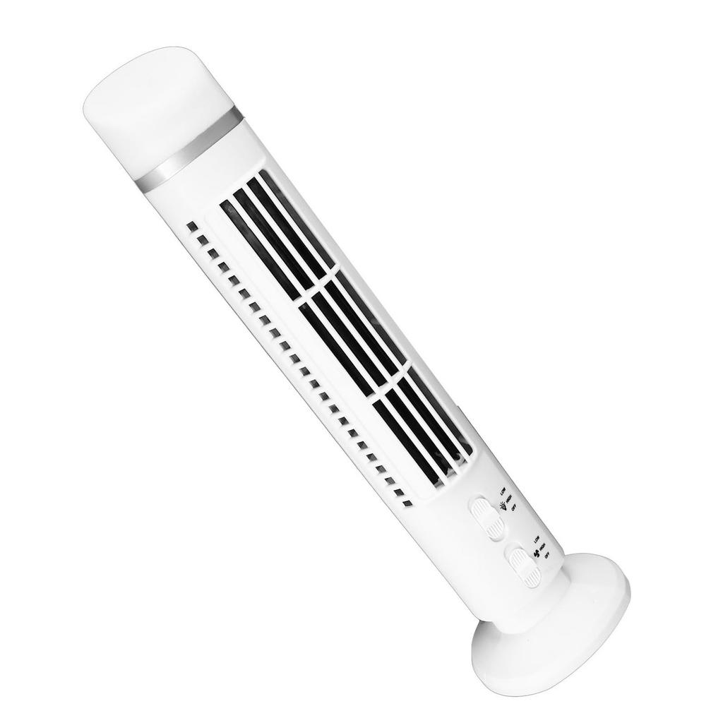 Bladeless Tower Fan Portable USB Desk Fan with Light for Home Bedroom  