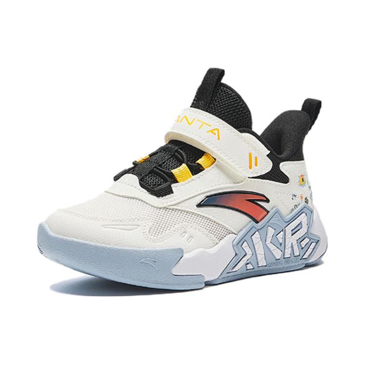 Anta Kids Comfortable Versatile Non-Slip Wear-Resistant Breathable Low-Top Basketball Shoes Kids sneaker White Black A12439902-2