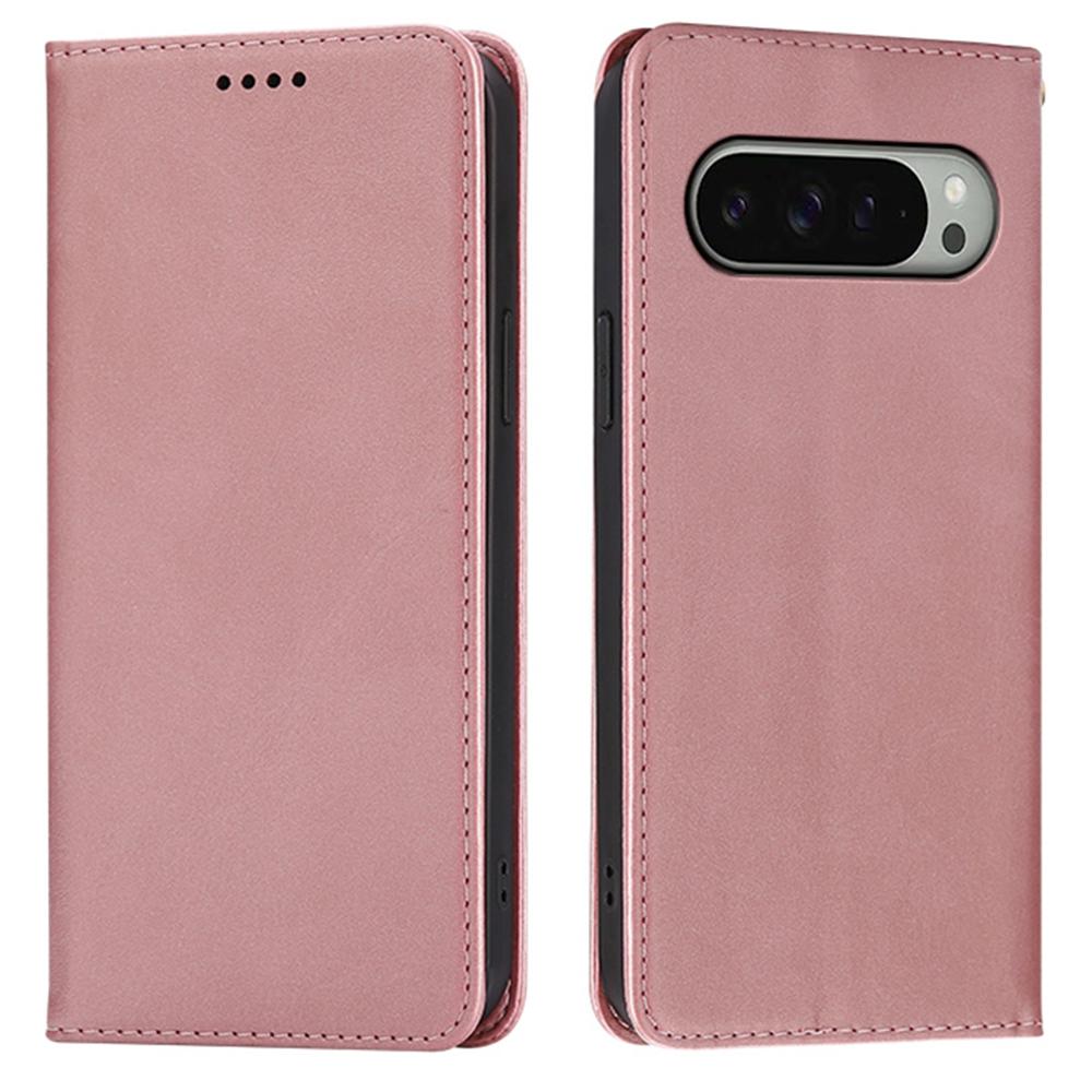 For Google Pixel 9/9 Pro Case Wallet Calf Texture Leather Phone Cover with Hidden Magnetic Closure