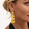 Multi-Layer Bead Bead Dangle Earrings Resin Geometric Earrings Vintage Statement Earrings  Banquet