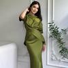 Europe, America, Amazon Cross-border Women's Clothing New Solid Color Short-sleeved Crew Neck Top, Hip-wrapped Long Skirt Casual Suit