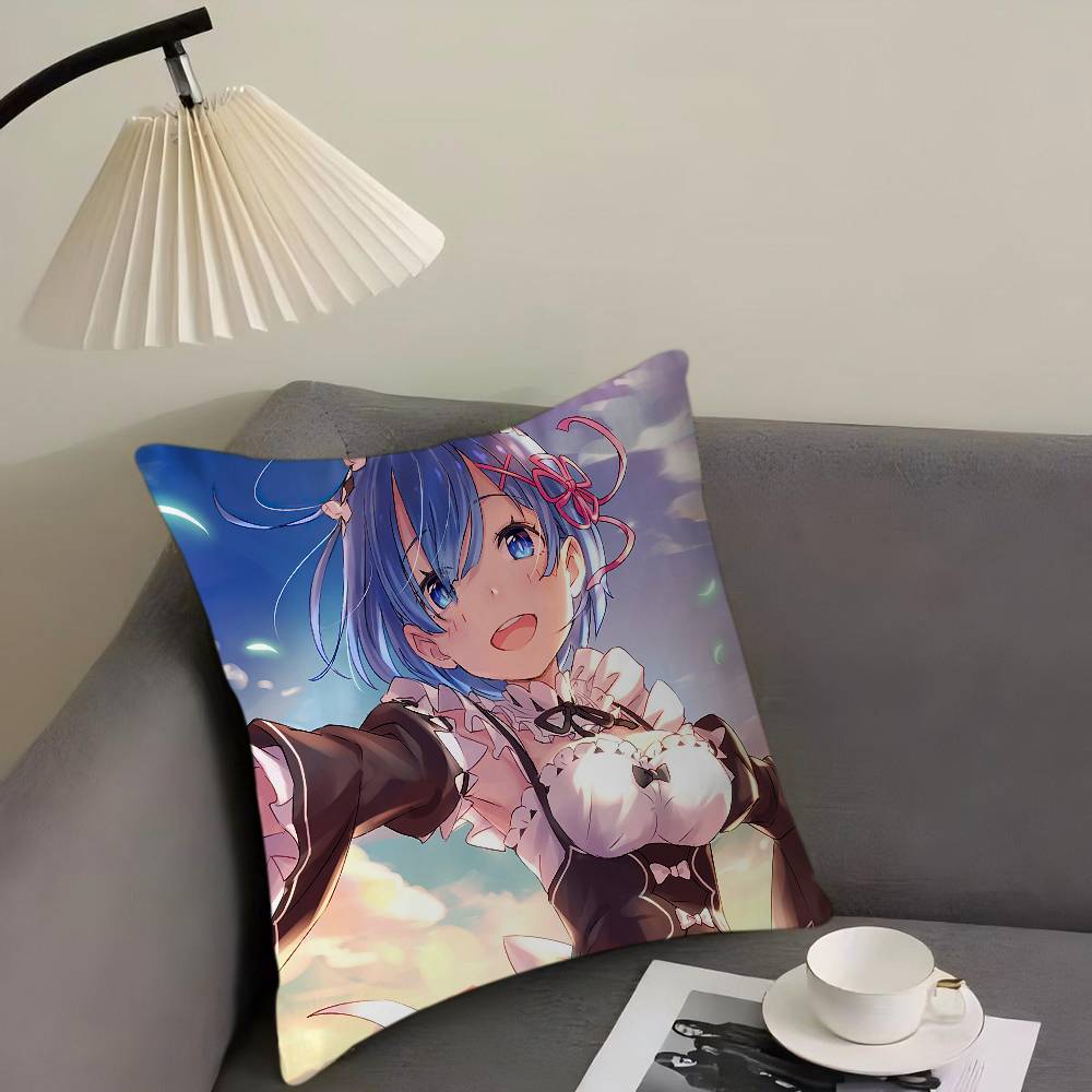 Rem Ram Cartoon Animation Pillowcase Toon Gift Cushion Cover Bedroom Home Sofa Chair Seat Decor Pillow Case