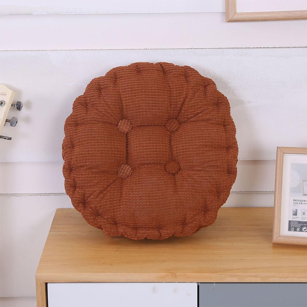 Chair Cushion Tatami Corduroy Round Soft Seat Pad For Car Home Kitchen Garden Dining Room Office