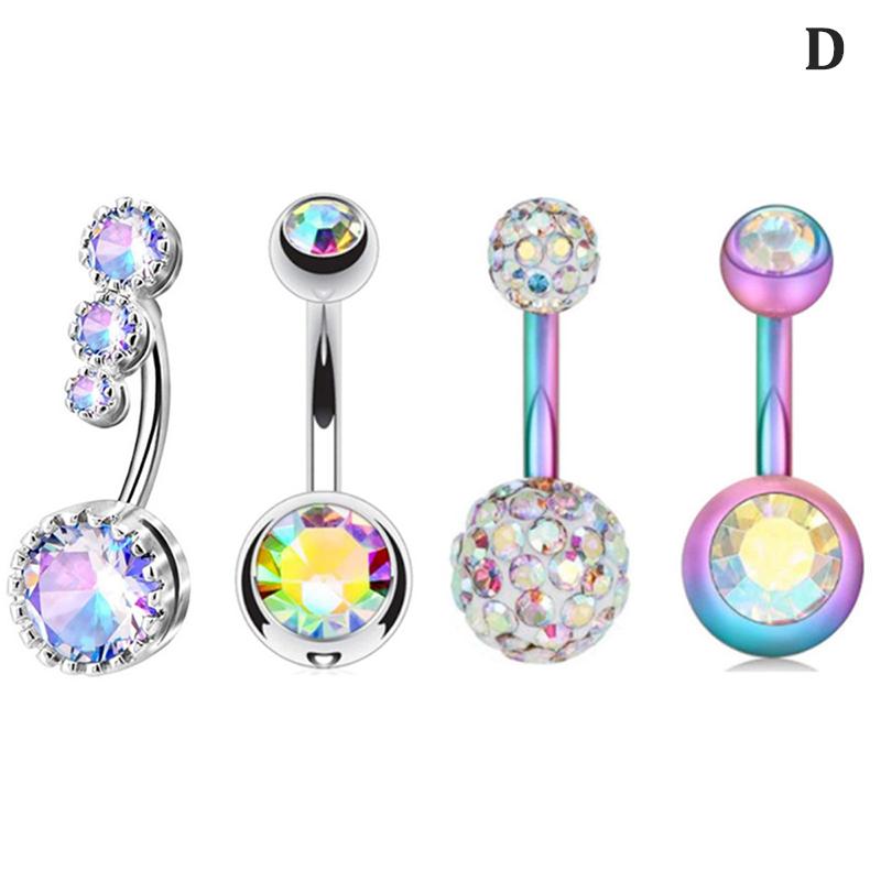 

4 шт. комбинированный набор для пирсинга пупка простые украшения для пирсинга кольцо для пупка