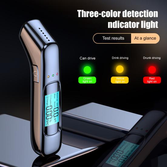 Breathalyzer Tester with LCD Digital Display 0.000-0.199% USB Rechargeable Portable Pocket Non-Contact Tester Accurate