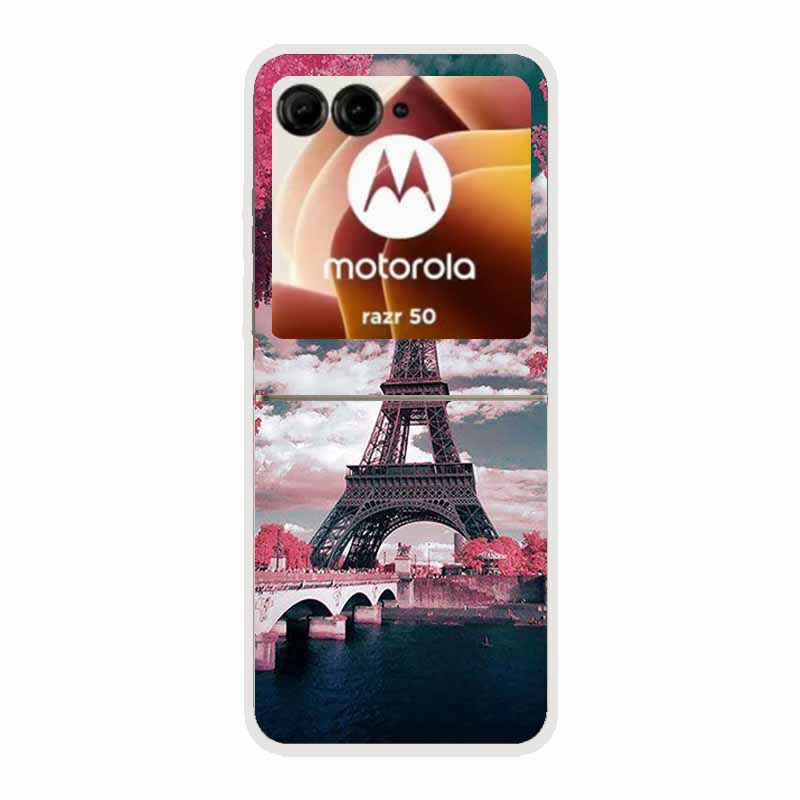 For Motorola Razr 50 Ultra Case Plastic Hard Painted Cartoon Transparent Back Cover Case for Motorola Razr 50 5G Hard PC Case 50