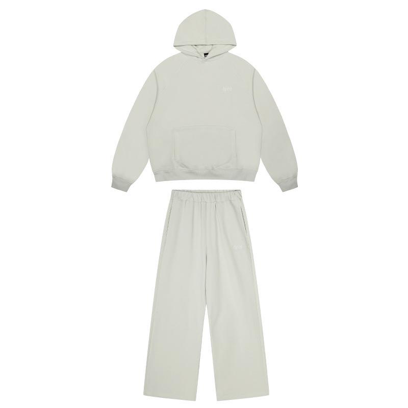 6PM Vyšívaná mikina s kapucí a tepláky Hip Hop Pánská sportovní souprava