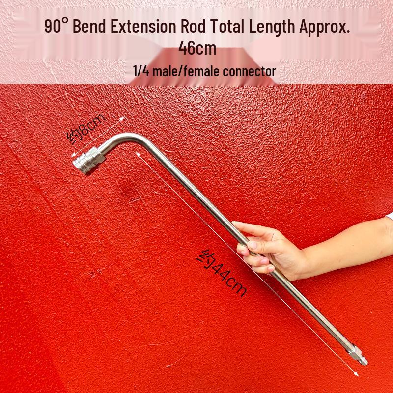 High-Pressure Washer 39cm Stainless Steel Extension Wand with 1/4" Quick Connect Male/Female Connector.