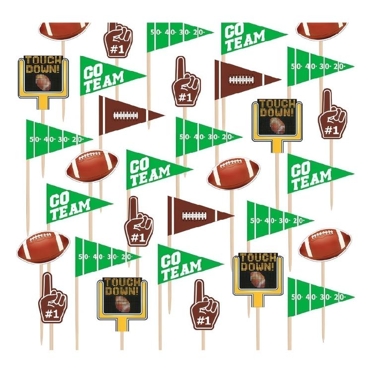

Vibranting Football Cake Toppers Pack Of 96 For Tailgating And Team Celebration Event 1