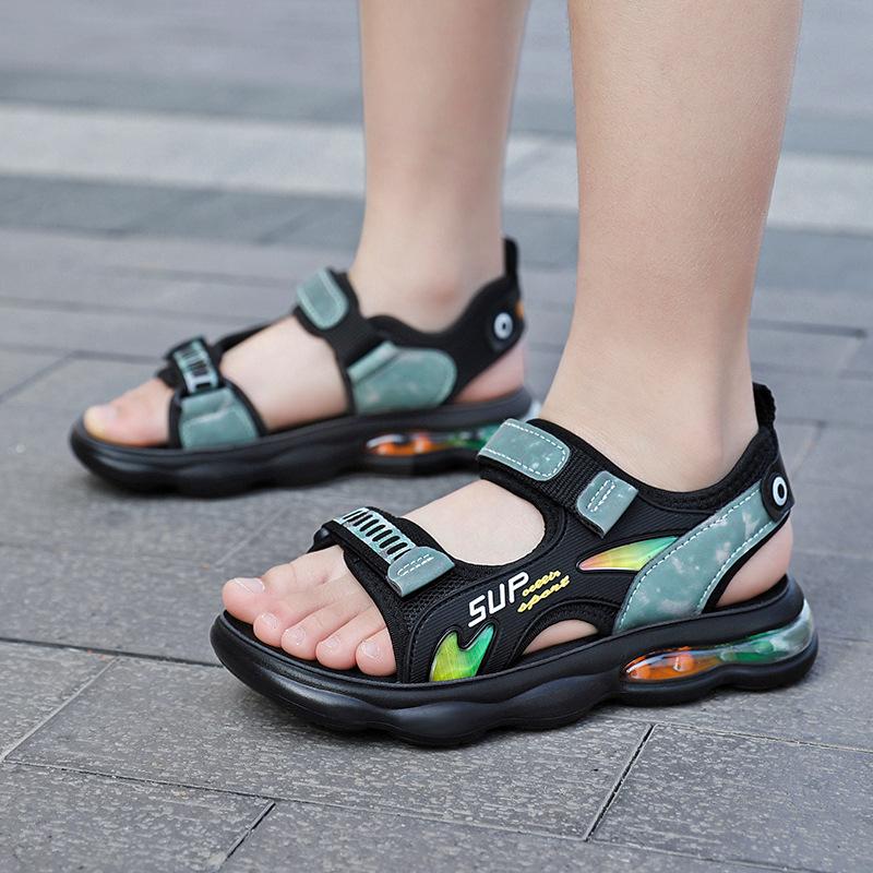 

Новые детские сандалии с воздушной подушкой для мальчиков 2025 лето пляжная обувь с открытым носком полые дышащие сандалии 42