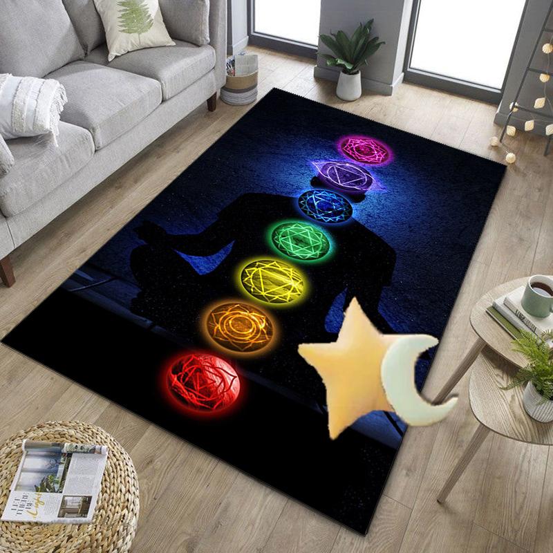 Chakra Balance Meditation Office Rug Chair Mat, Entryway Carpet, Suitable for Front Door, Bedroom, Living Room, Desk, Holiday Gift