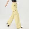 Women's Multi Pocket Straight Tube Slimming, Wide Leg Mopping, Solid Color Pants