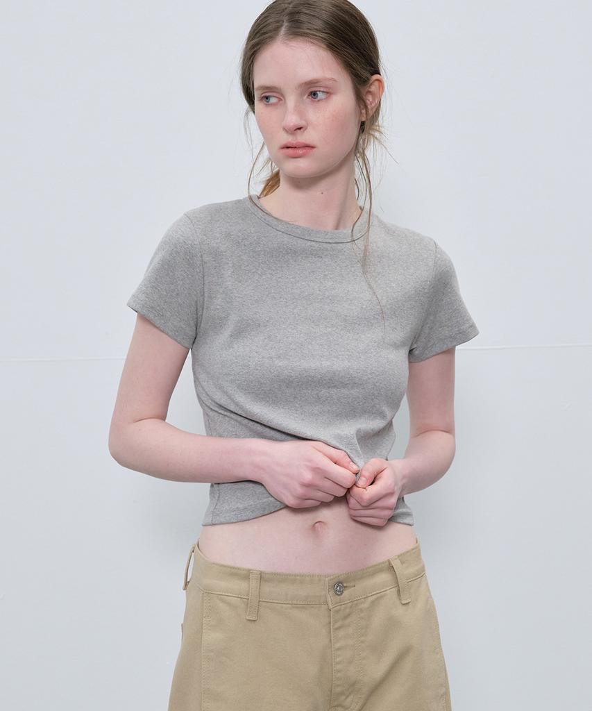 Peulibeo07 Bottle Cotton Crop T-Shirt_Gray