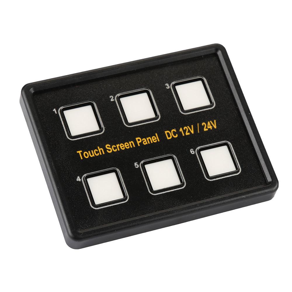 12/24V Universal Car Van Truck 6 Gang LED Touch Screen Slim Switch Control Panel