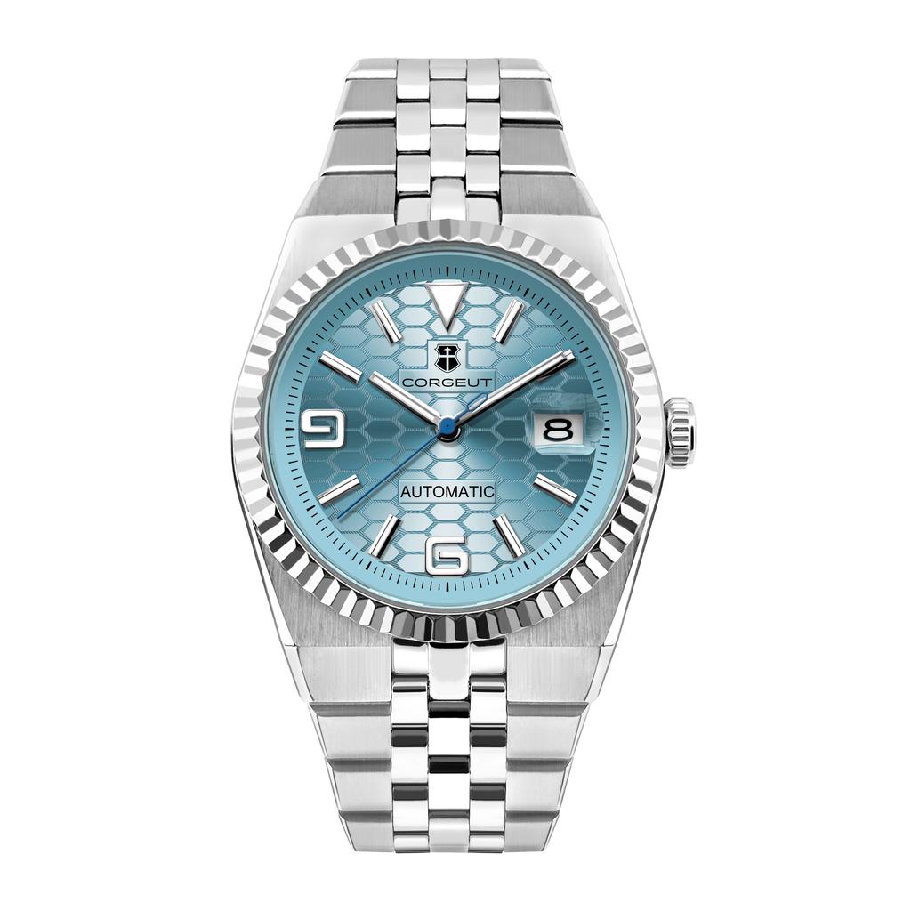 Corgeut 40mm Luxury 8215 Movt Man Sport Clock Automatic Relogio Masculino Mechanical Wristwatch Sapphire Ice Blue Men's Watch