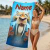 Personalizowane ręczniki plażowe z motywami z filmu Epoka Lodowcowa: Zmierzch Dinozaurów. Odpowiednie na plażę, do jogi, na sport.;idealne jako akcesoria plażowe