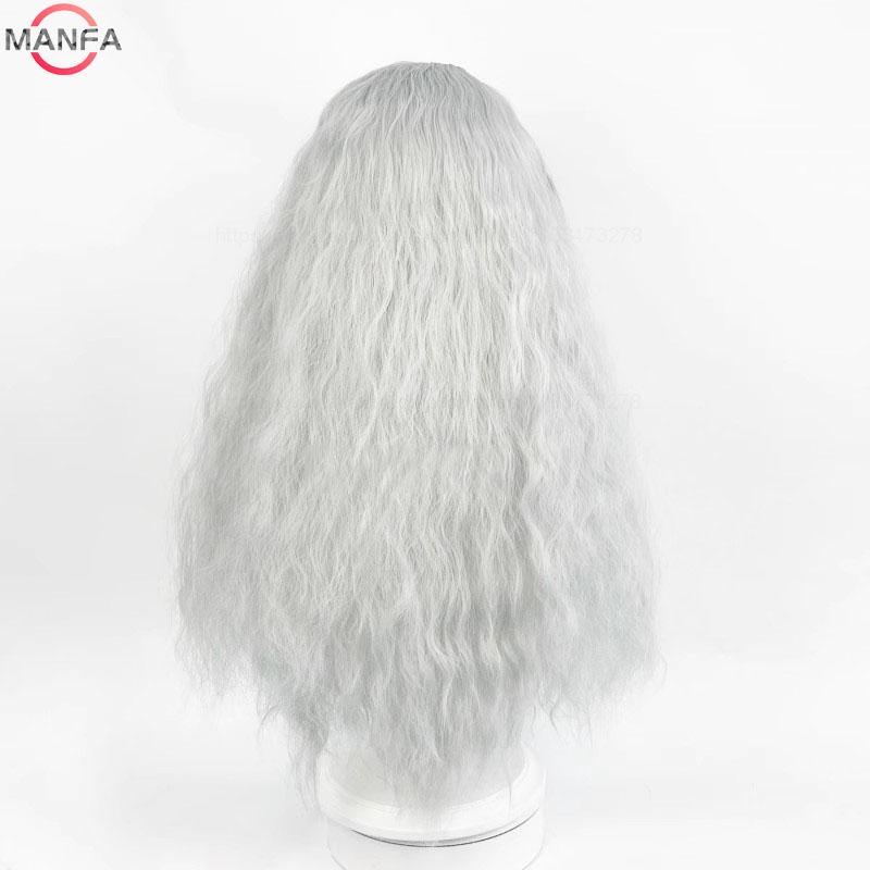 Griffith Cosplay Wig Light Grey Curly Wavy  Long Heat Resistant Synthetic Hair Wigs + Wig Cap