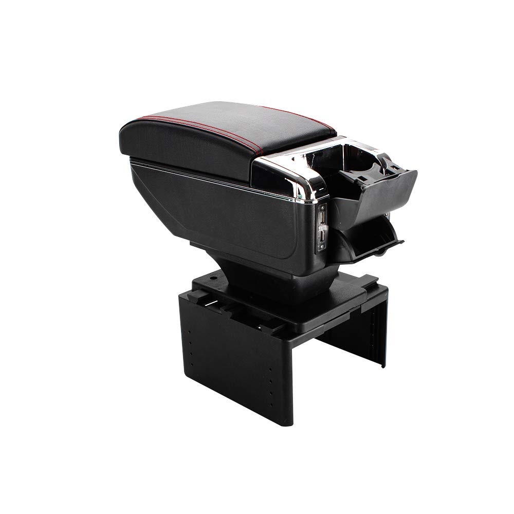 

Hewflit Console Box, Multifunctional, Universal USB Port, Interior Armrest for Long Driving, Car Armrest Storage, Black [Parallel Import]