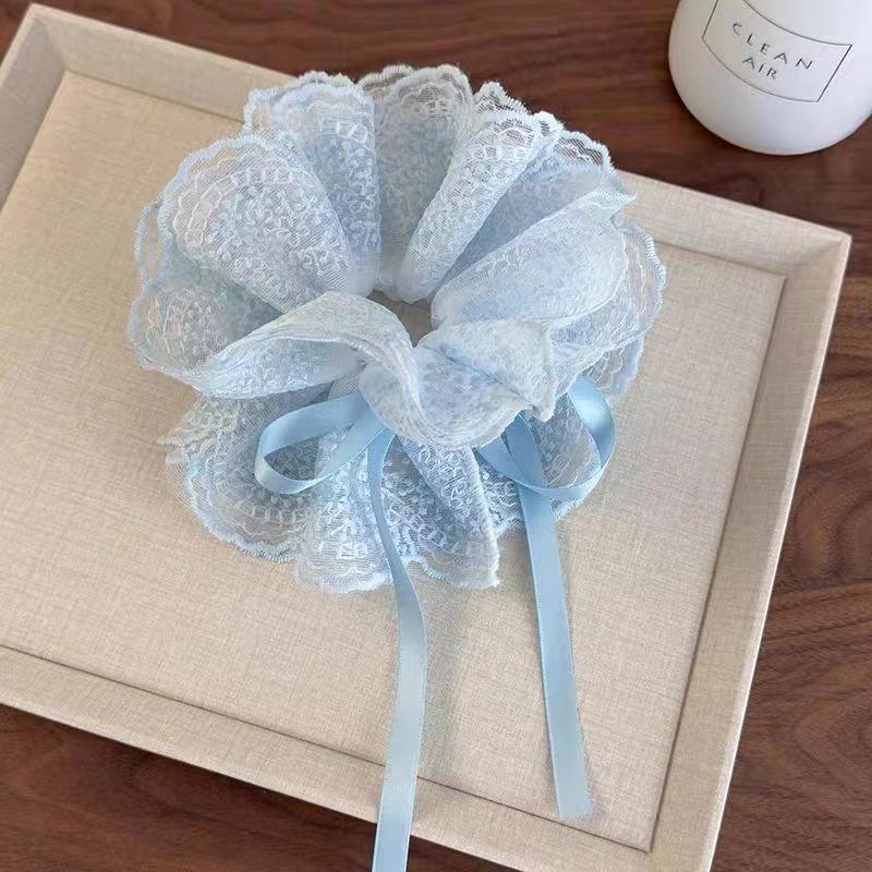 Lace Drawstring Hair Ring Women Big Size High-end Feel Versatile Sweet Hair Accessories