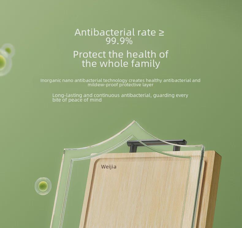 Tabla de Cortar de Bambú Antibacteriano Espesado Weijia - Tabla de Cortar Doméstica Resistente al Moho para Cocina y Preparación de Carne