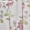 2PC NNAPEARL Modischer und vielseitiger kurzer Gaze-Vorhang mit lila Blumendruck für Küche, Schlafzimmer und Wohnzimmer, Heimdekoration