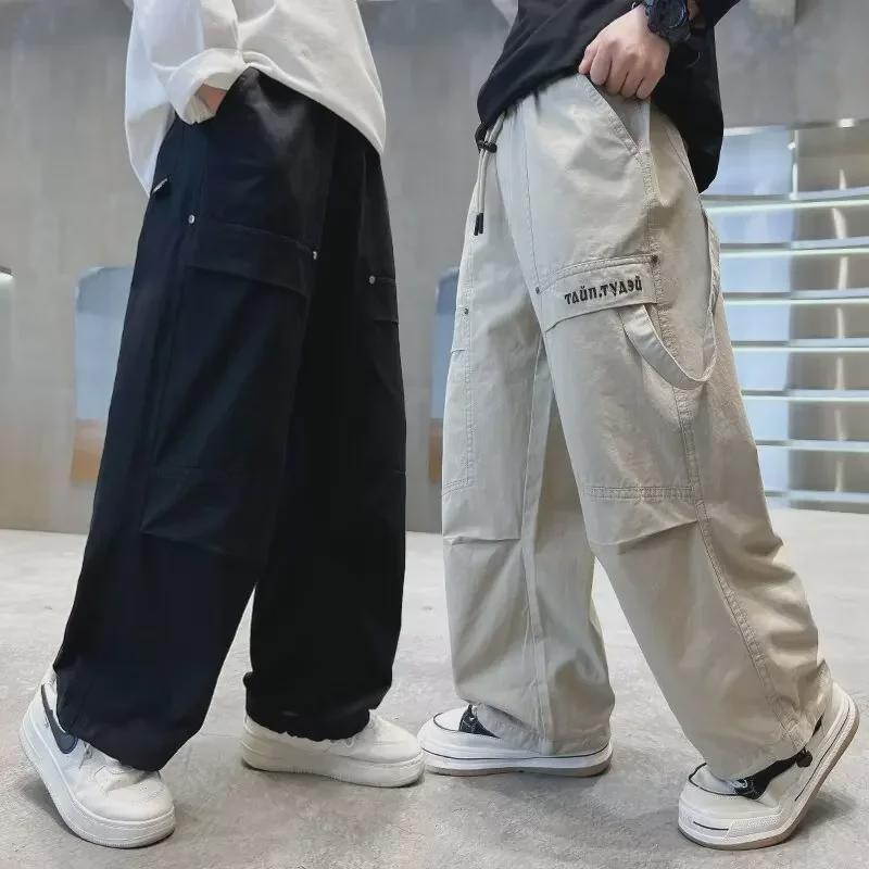 Spring & Autumn Boys' Straight Casual Trousers | Trendy & Handsome Children's Overalls