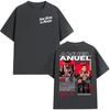 Rapper Anuel AA Real Hasta La Muerte Tour 2026 Summer New Album TShirt Hip Hop Gothic TShirt Short Sleeve TShirt