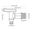 Plastic Water Butt Tap with Brass Nut 3/4" Thread Water Butt Tap for Storage Tanks Rain Water Collection Barrels Accessory