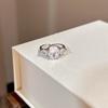 S925 Stylish Silver Ring With Colorful Gemstone Accents And Eyecatching Shape Geometric